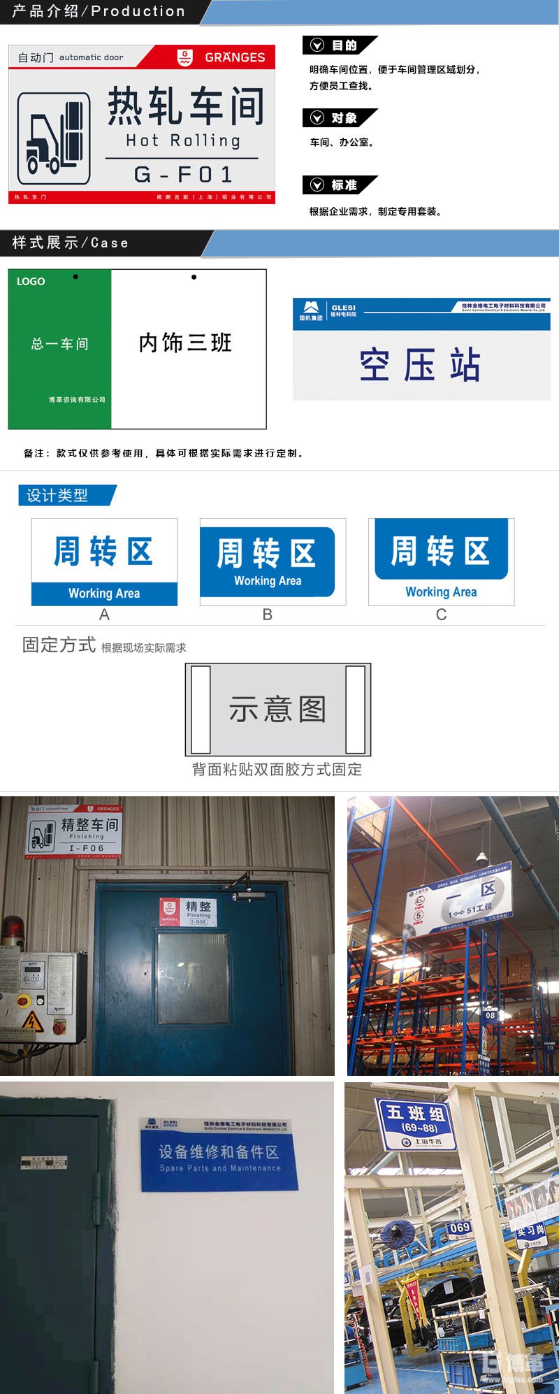 車間區域標識牌、門牌